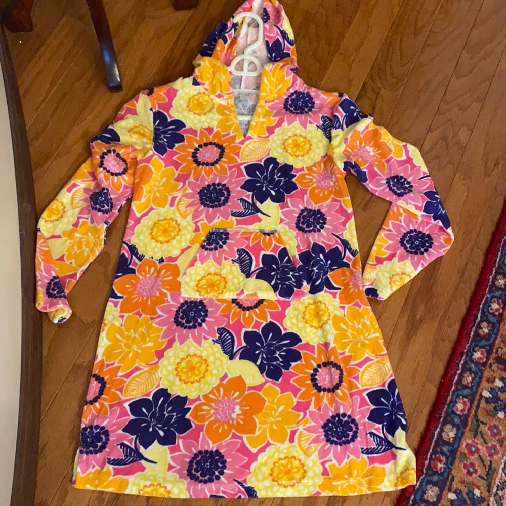 Garnet Hill floral terry coverup sz XL